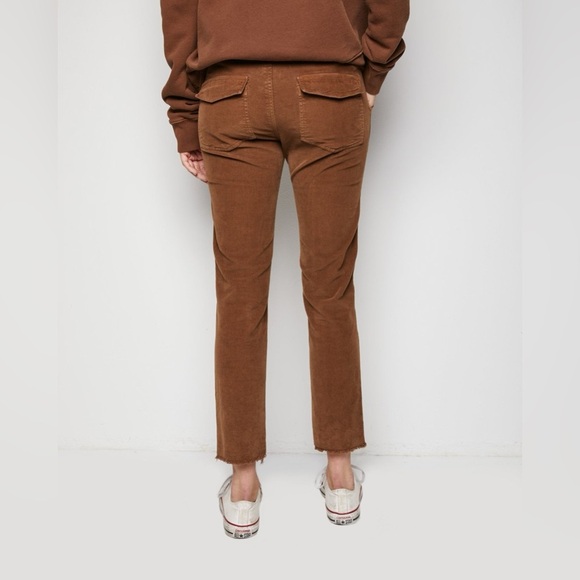 Nili Lotan Jenna Cropped Cotton-Blend Corduroy Slim-Leg Pants in Chestnut - Picture 13 of 13